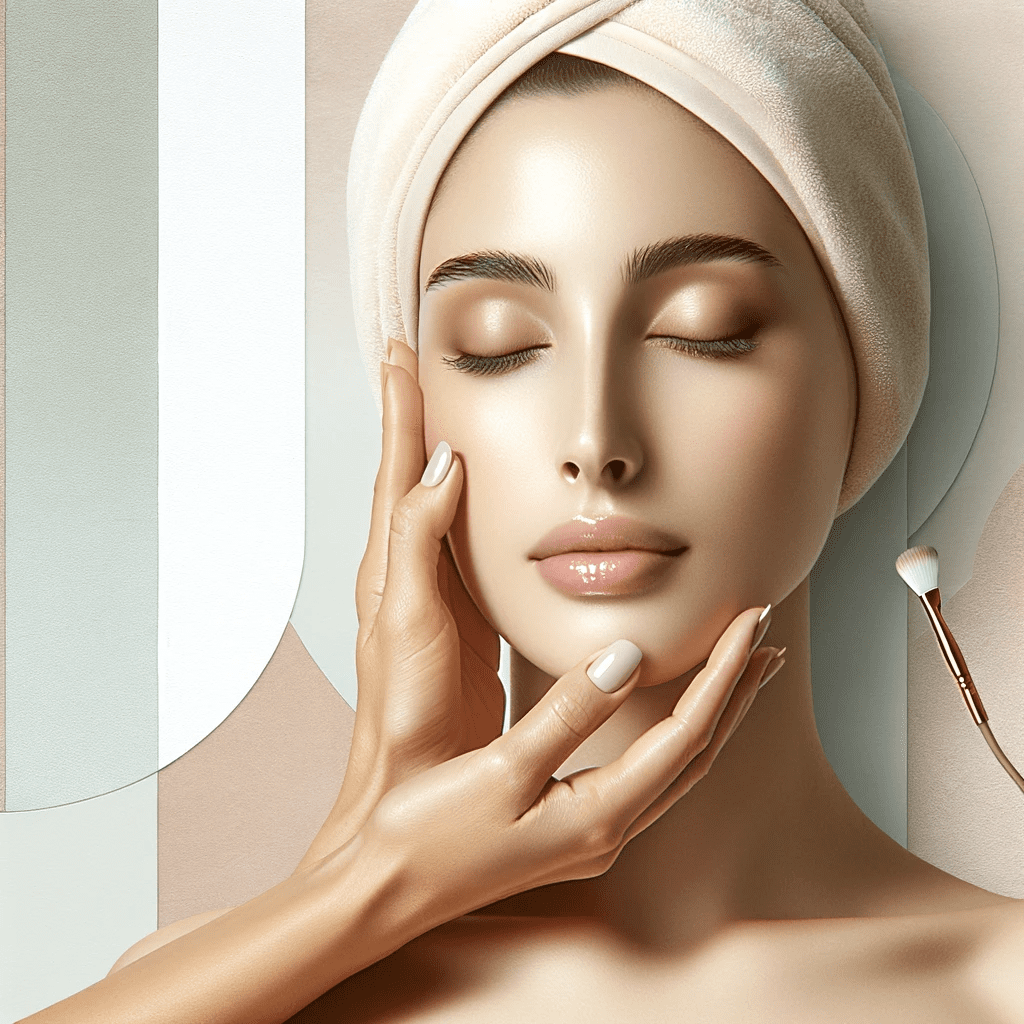 An image for the beauty blog post 'Top Facial Techniques & Their Benefits Unveiled', featuring a natural-looking woman in a serene spa setting, receiving a facial treatment with soft pastel and neutral tones.